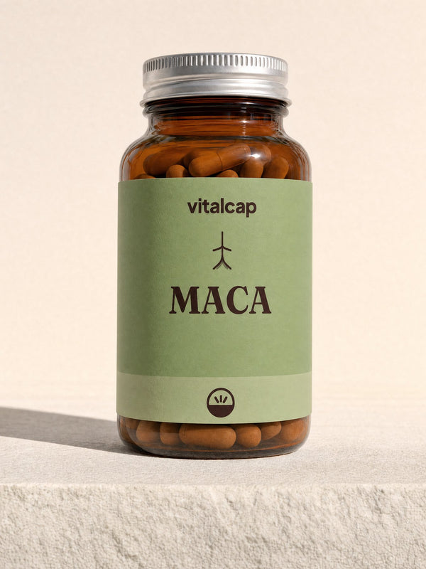 MACA · Extracto de Maca Raíz 10:1, envase ámbar de Vitalcap
